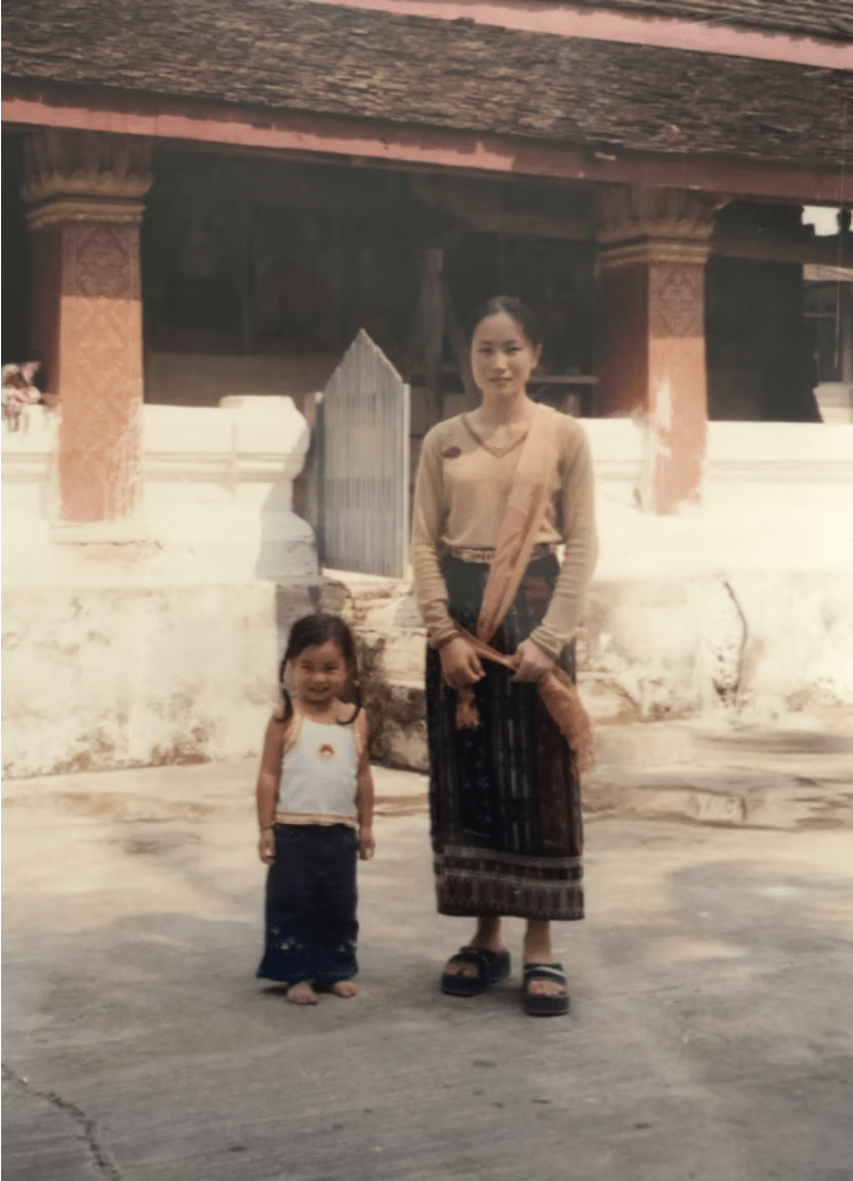 1-2 Anna and her mom at Wat Phun Luang, Luang Prabang, Laos