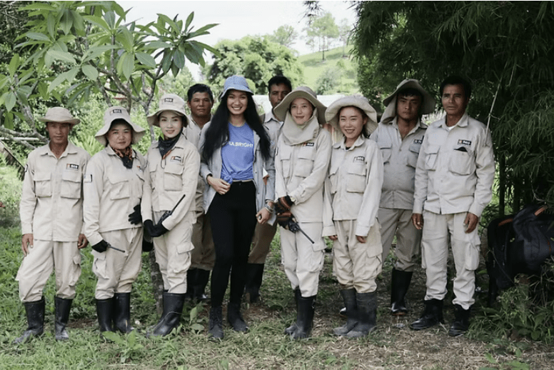 1-2 Anna with MAG deminers in Xieng Khouang, Laos during her Fulbright research trip in August 2023